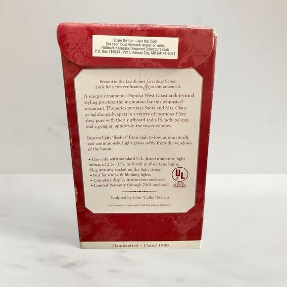 Hallmark Keepsake Christmas Ornament Lighthouse Greetings From 1998 - Picture 3 of 8